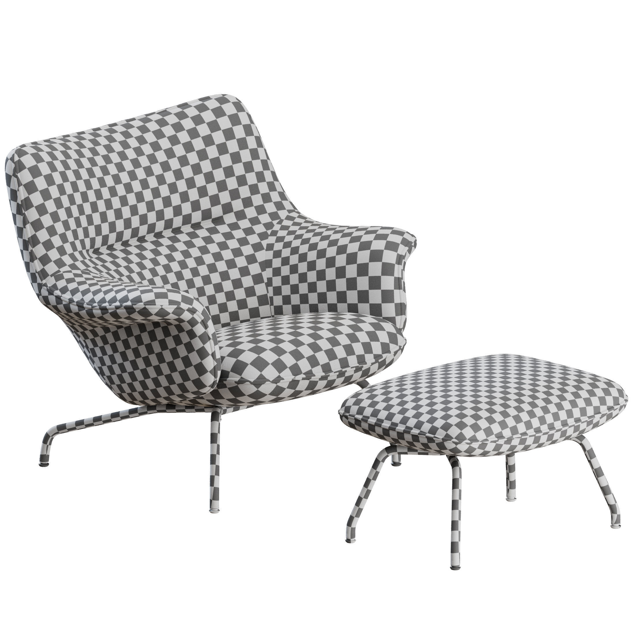 Doze Lounge Chair Low Back Tube by Muuto 3D model_4