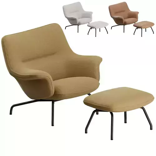 Doze Lounge Chair Low Back Tube by Muuto 3D model