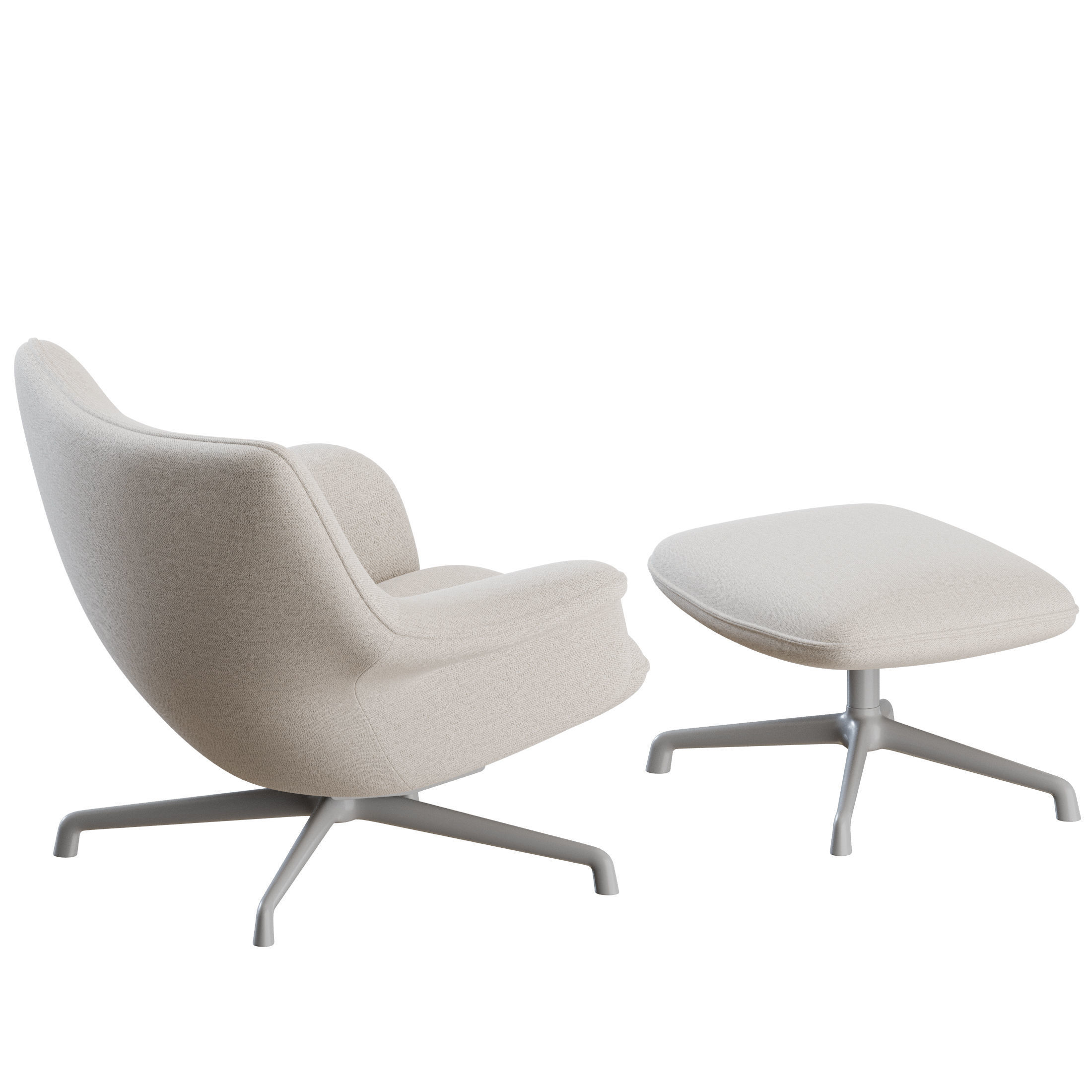 Doze Lounge Chair Low Back Swivel by Muuto 3D model_9
