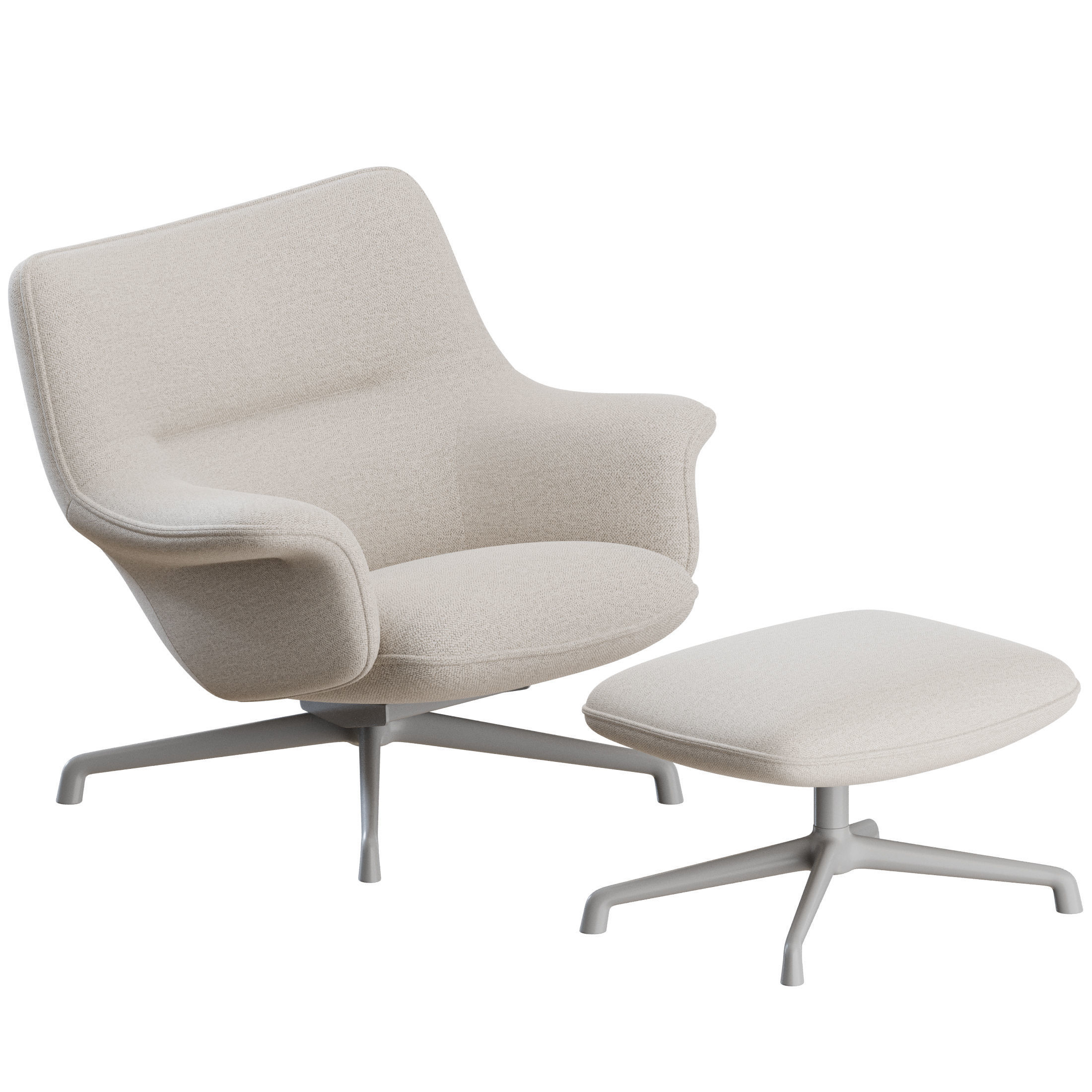 Doze Lounge Chair Low Back Swivel by Muuto 3D model_1