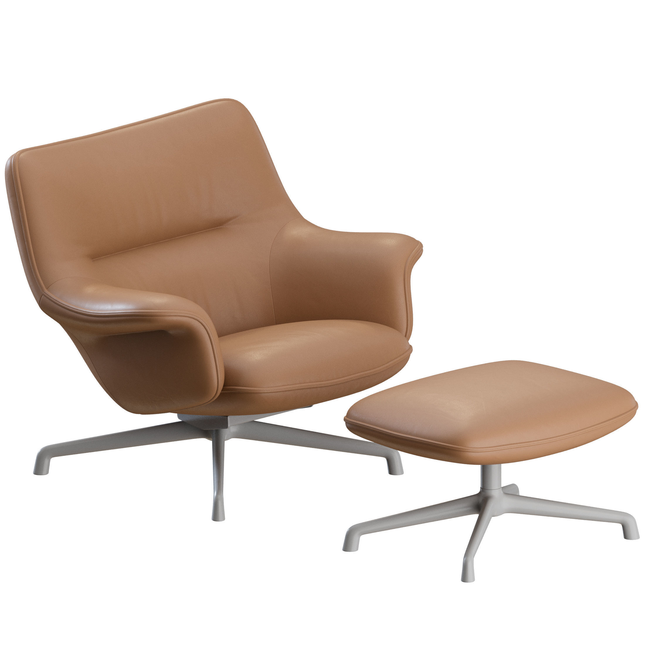 Doze Lounge Chair Low Back Swivel by Muuto 3D model_2
