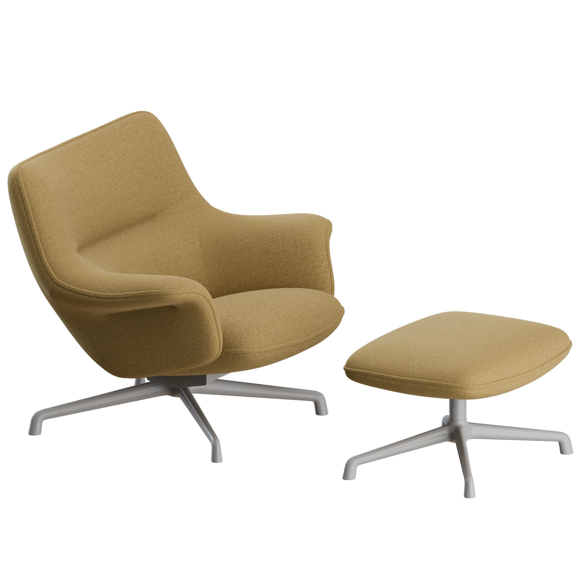 Doze Lounge Chair Low Back Swivel by Muuto 3D model_7