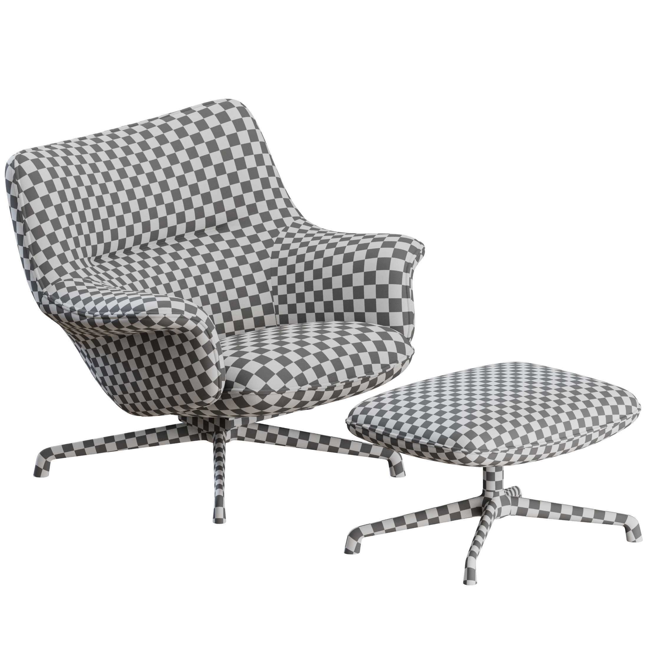 Doze Lounge Chair Low Back Swivel by Muuto 3D model_4