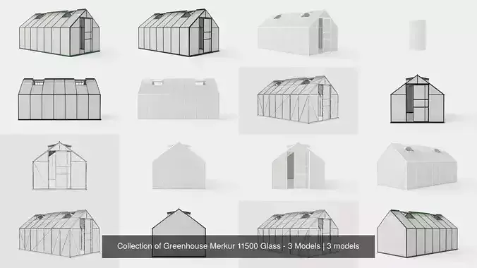 Collection of Greenhouse Merkur 11500 Glass - 3 Models Collection of Greenhouse Merkur 11500 Glass - 3 Models