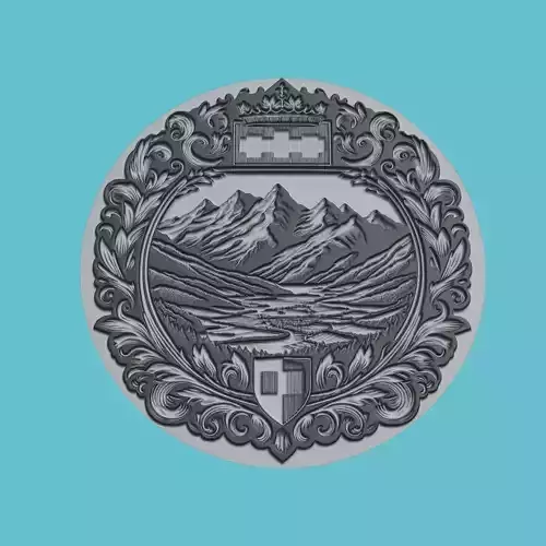 Liechtenstein Map Medallion Wall Art Printer