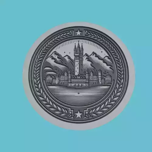 Liechtenstein Map Medallion Wall Art Printer