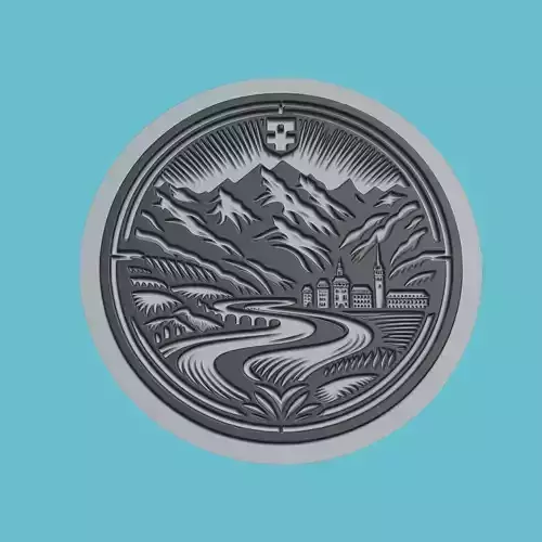 Liechtenstein Map Medallion Wall Art Printer