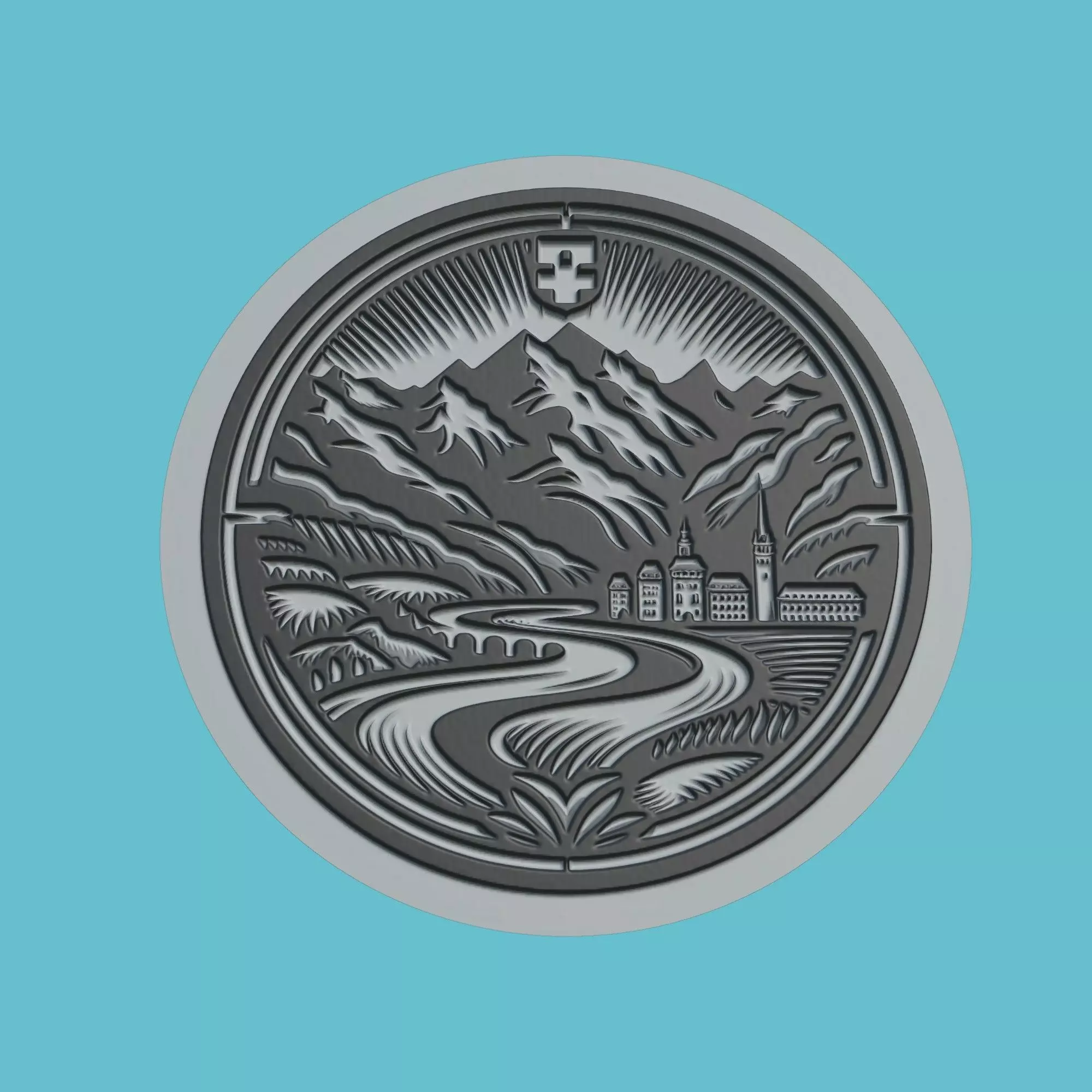 Liechtenstein Map Medallion Wall Art Printer 3D print model_0