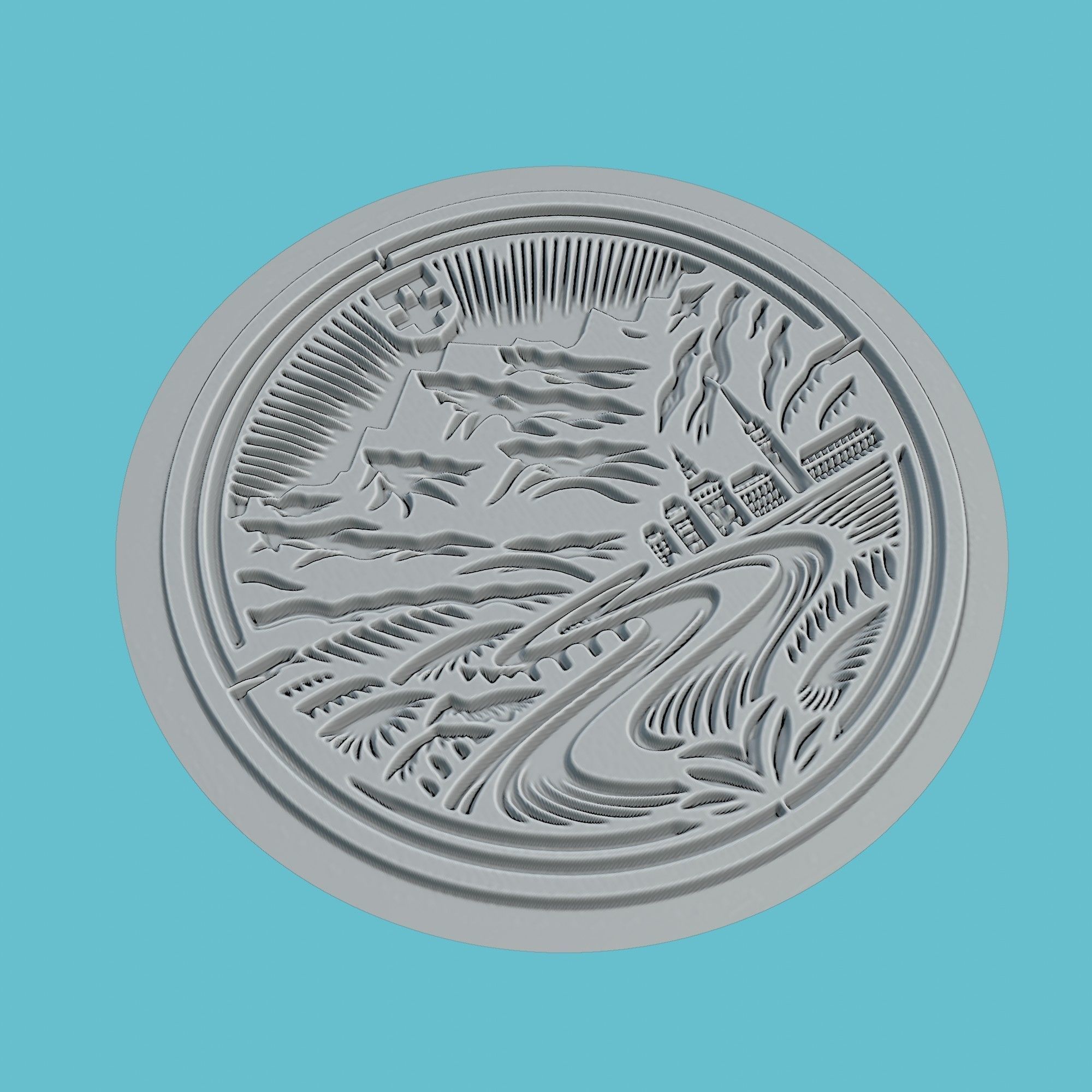 Liechtenstein Map Medallion Wall Art Printer 3D print model_3