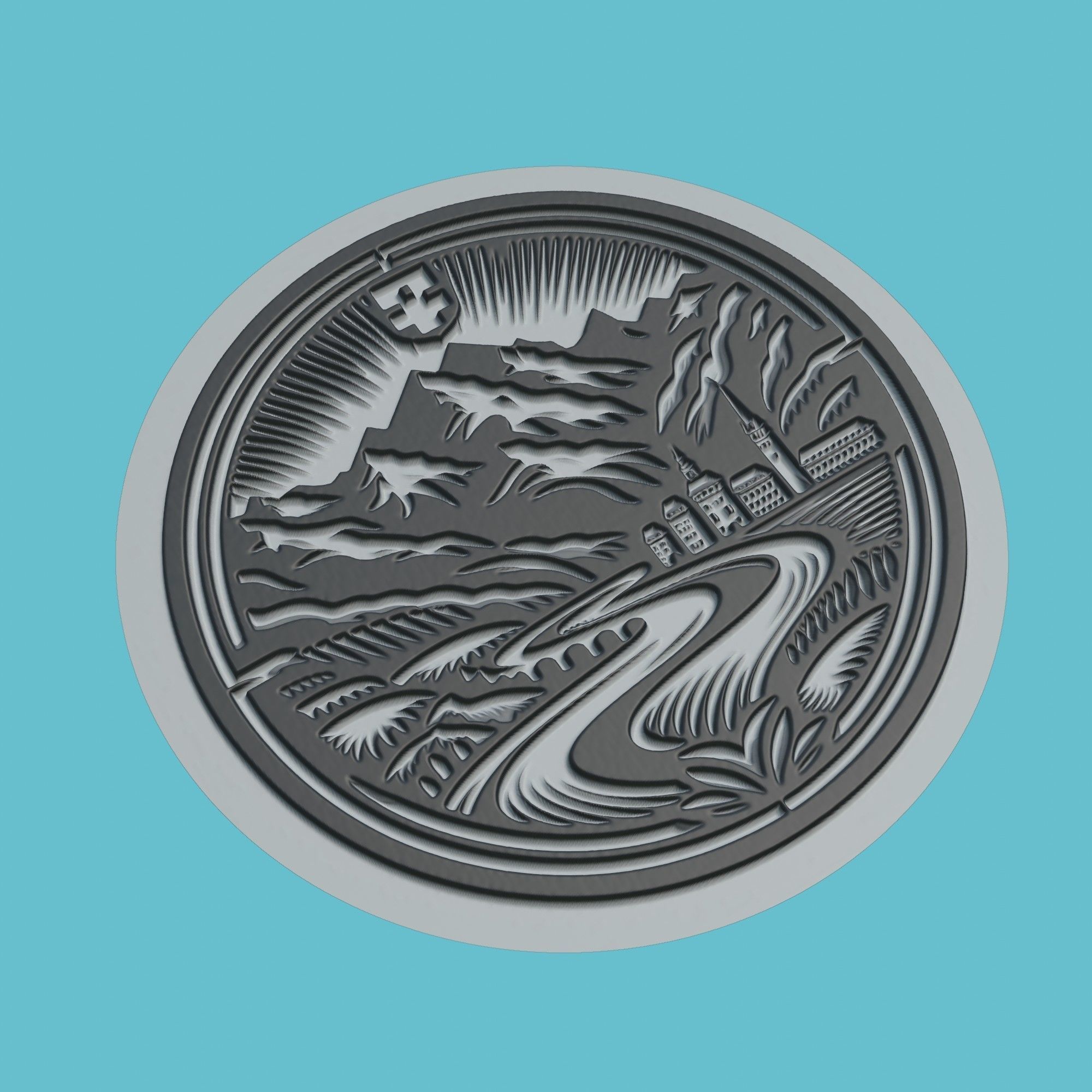 Liechtenstein Map Medallion Wall Art Printer 3D print model_1