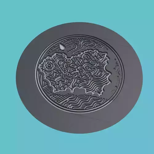 Lithuania Map Medallion Wall Art Printer