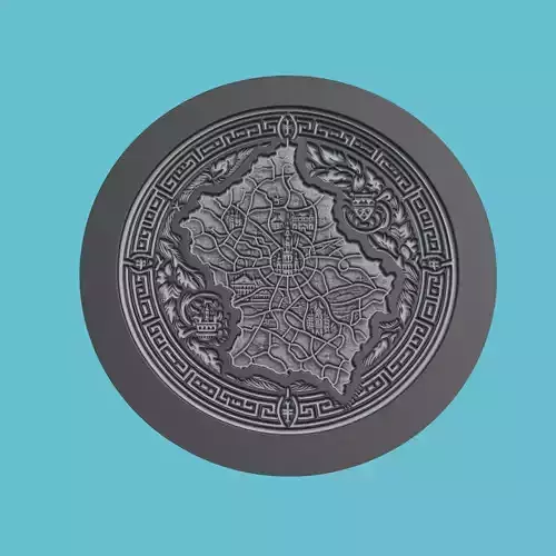 Luxembourg Map Medallion Wall Art Printer