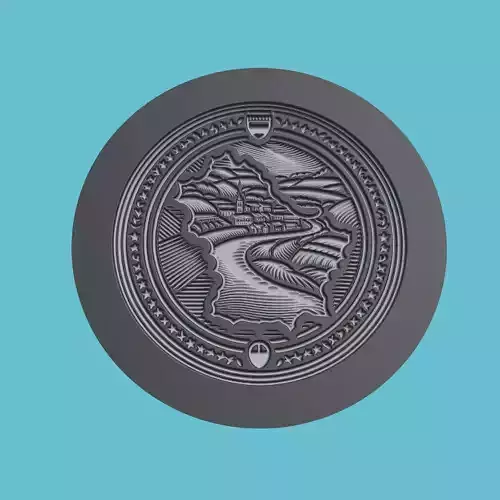 Luxembourg Map Medallion Wall Art Printer