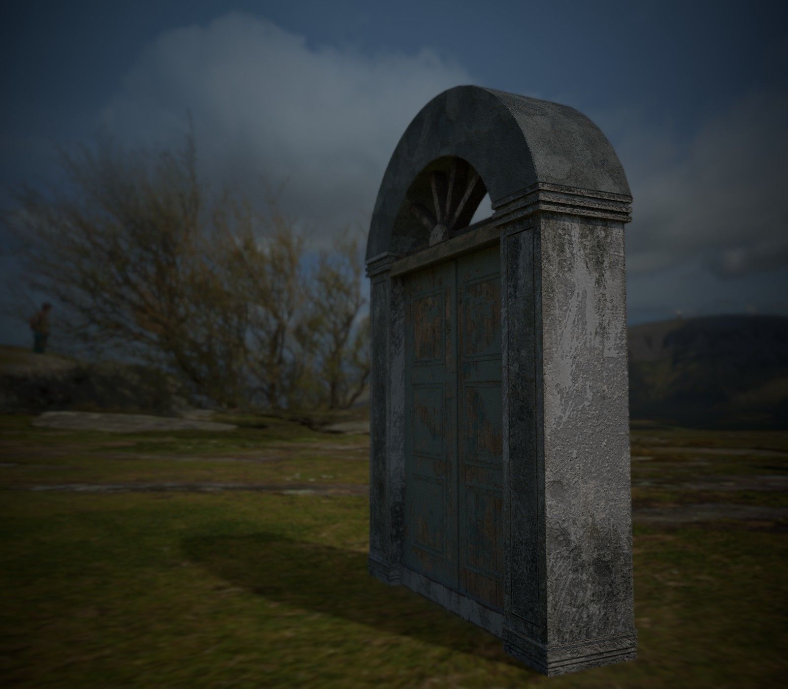 Old textured Gate  Free low-poly 3D model_3