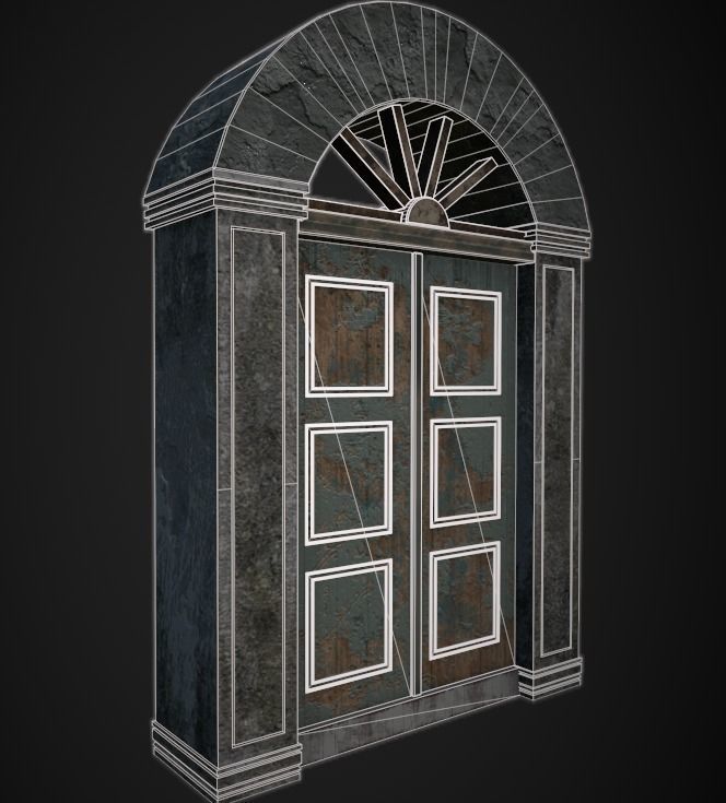 Old textured Gate  Free low-poly 3D model_8