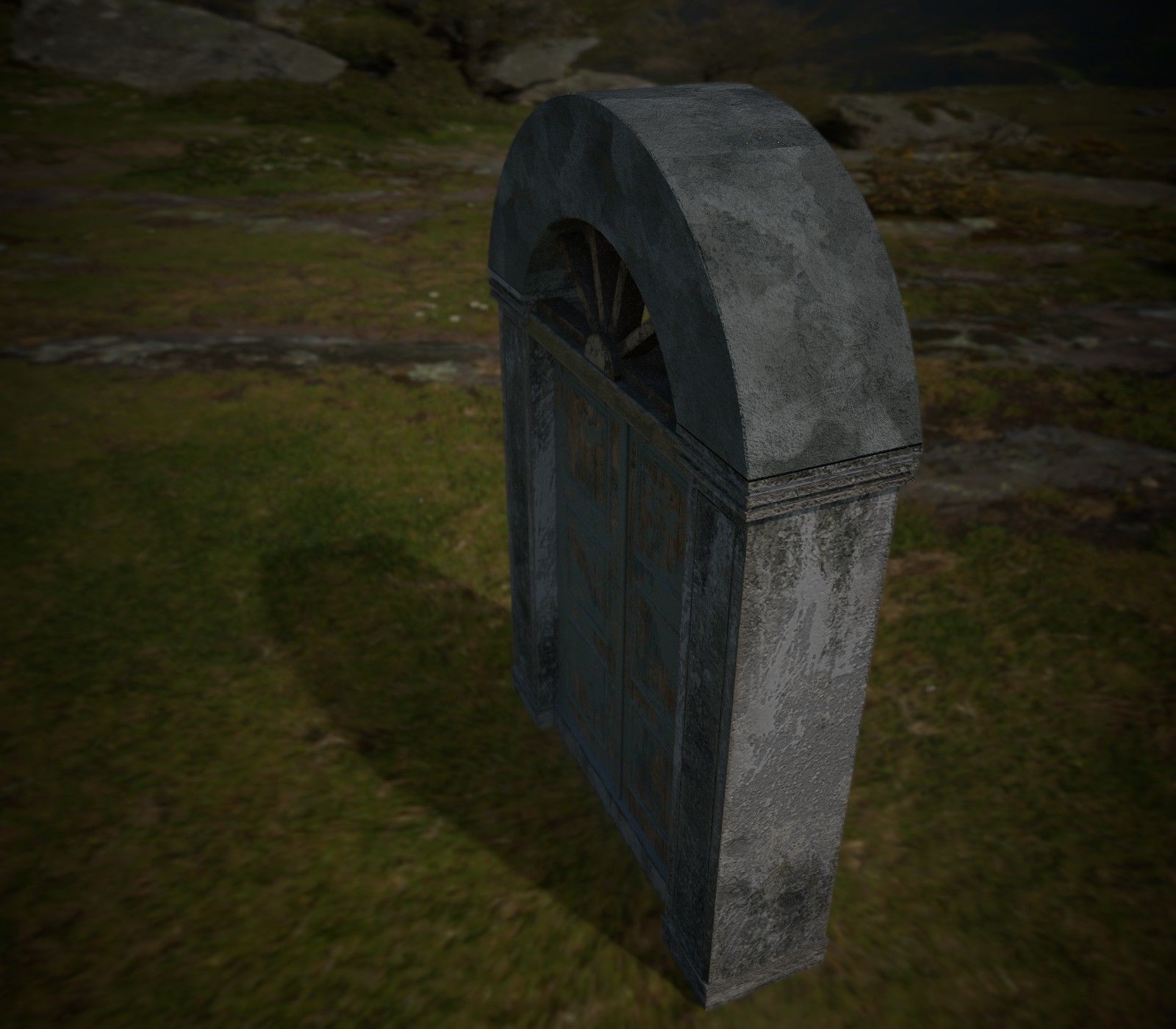 Old textured Gate  Free low-poly 3D model_4