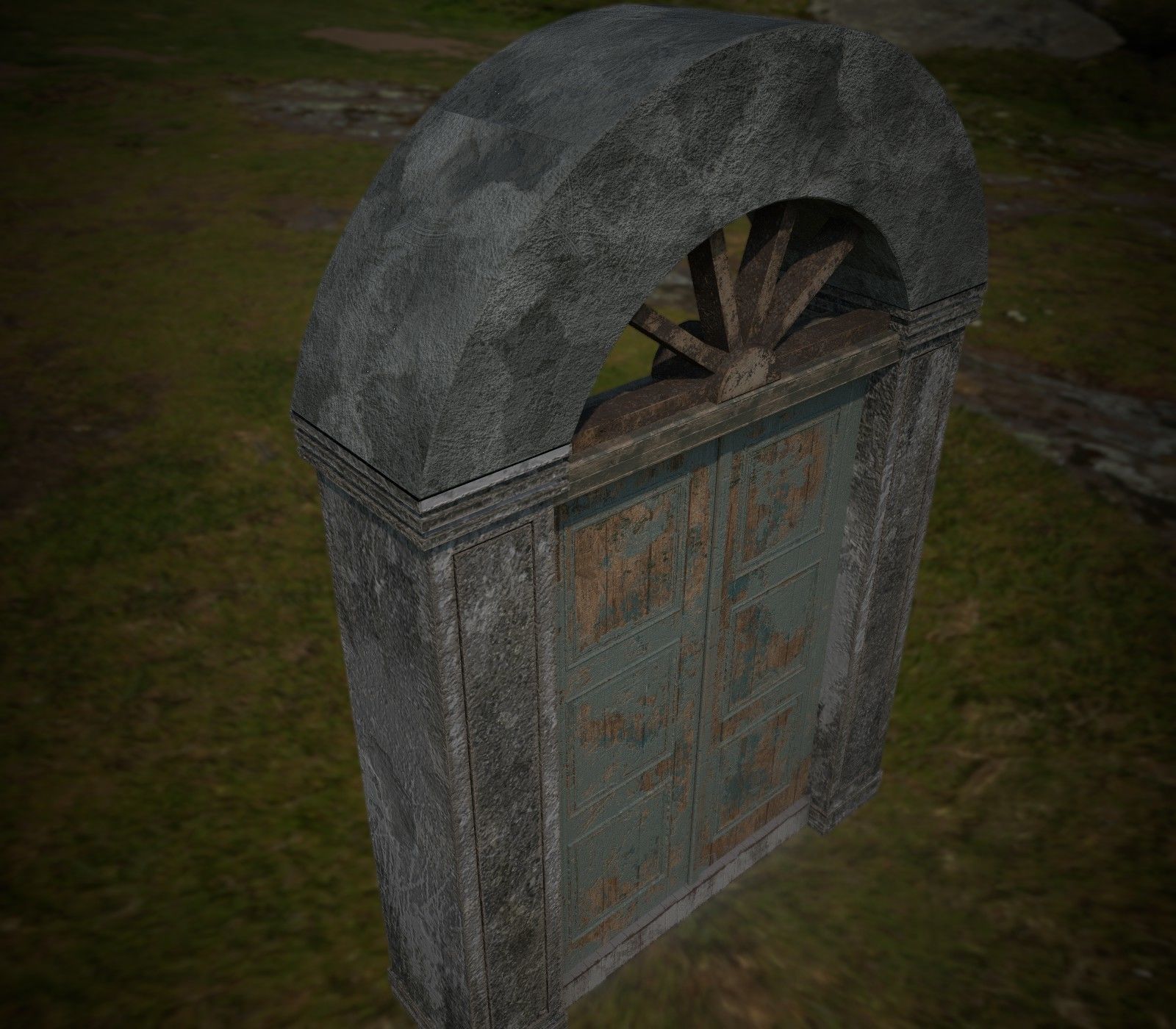 Old textured Gate  Free low-poly 3D model_5