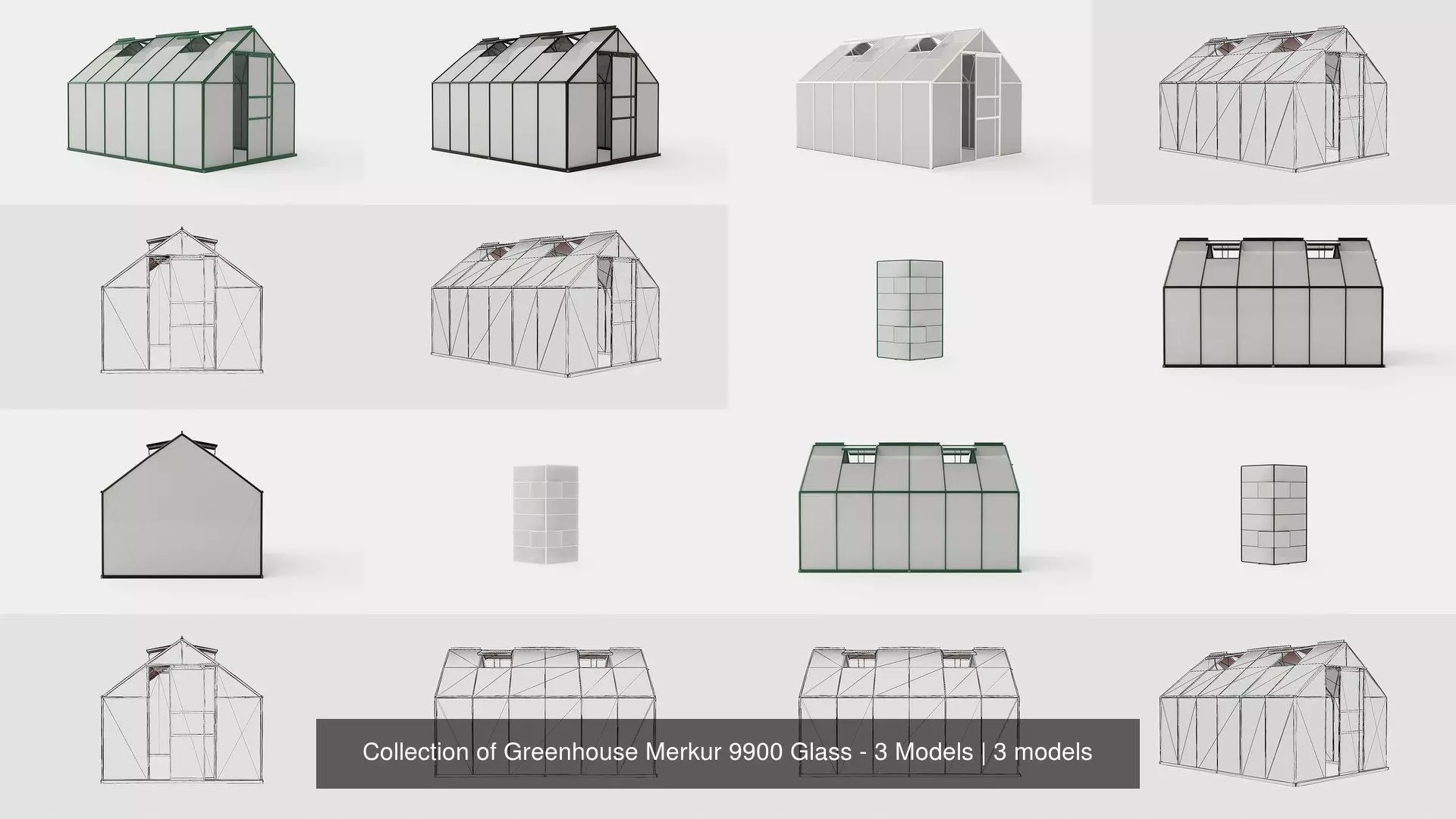 Collection of Greenhouse Merkur 9900 Glass - 3 Models _0