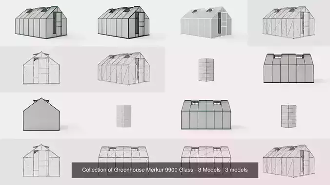 Collection of Greenhouse Merkur 9900 Glass - 3 Models Collection of Greenhouse Merkur 9900 Glass - 3 Models