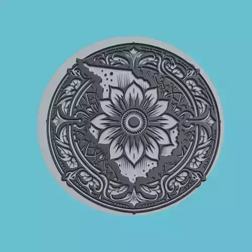 Malawi Map Medallion Wall Art Printer