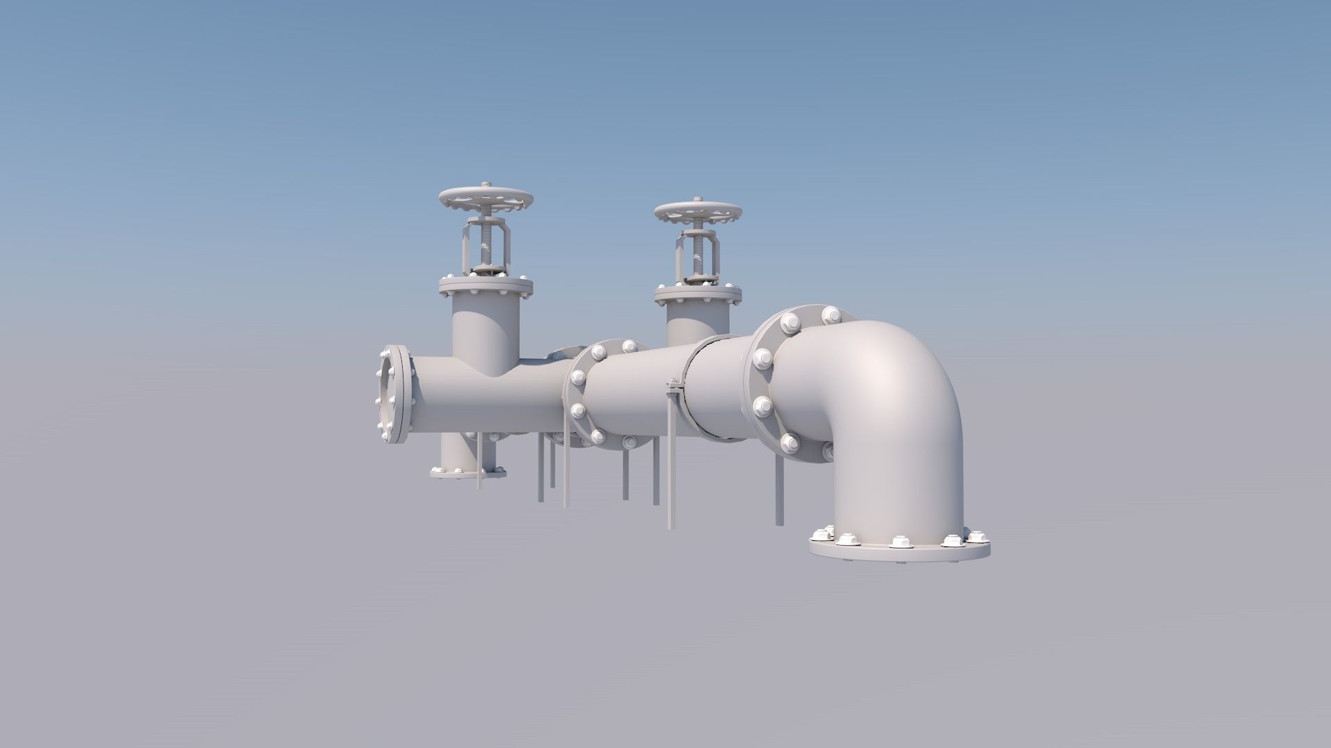 Pipe with valve 3D model_7