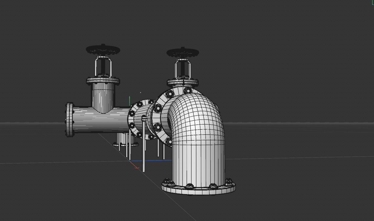 Pipe with valve 3D model_1