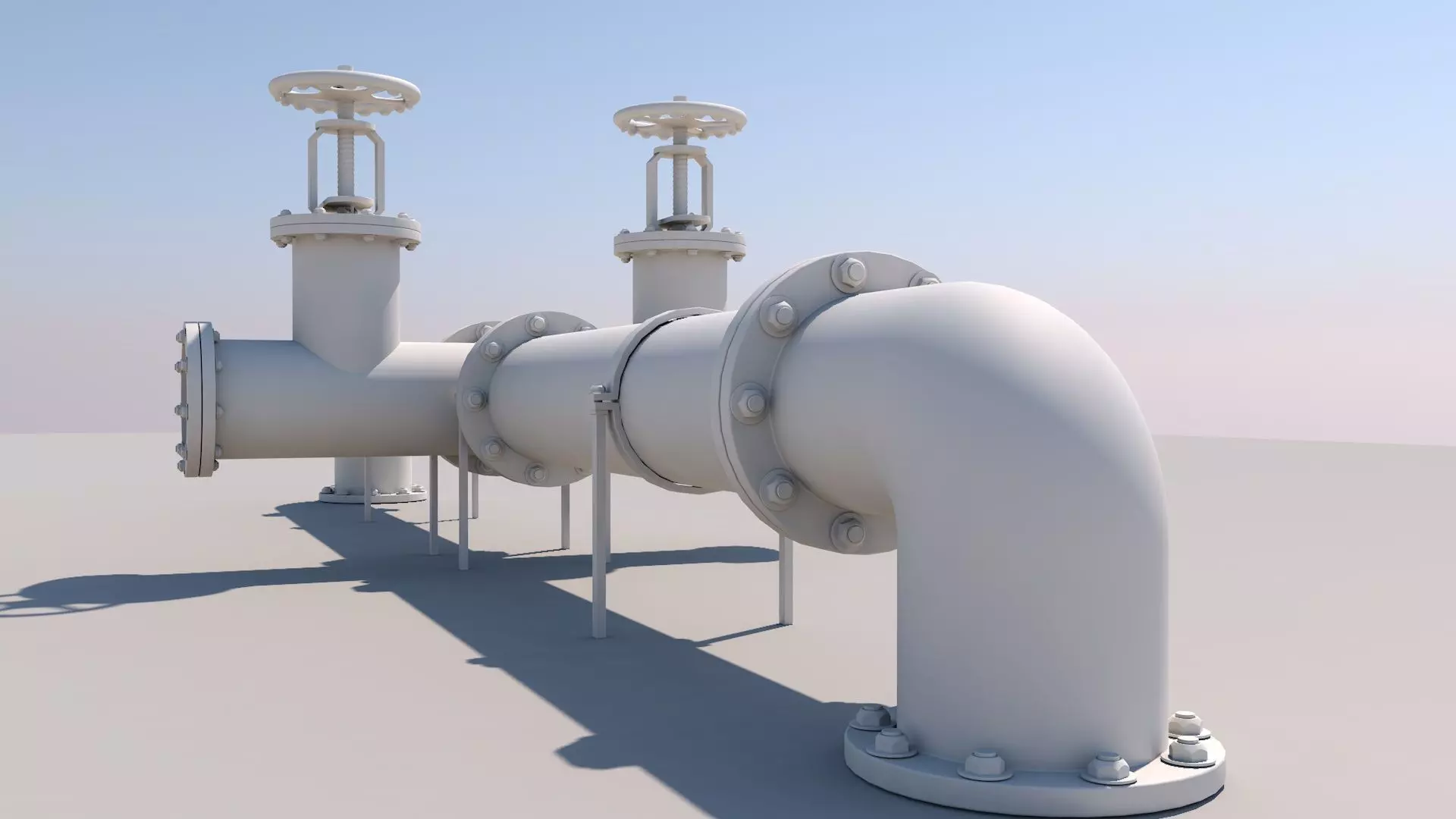 Pipe with valve 3D model_0