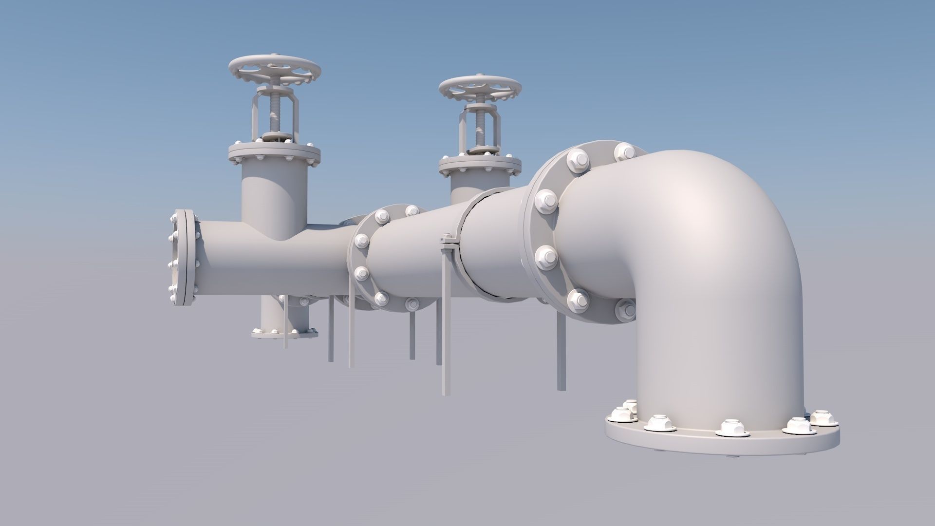Pipe with valve 3D model_4