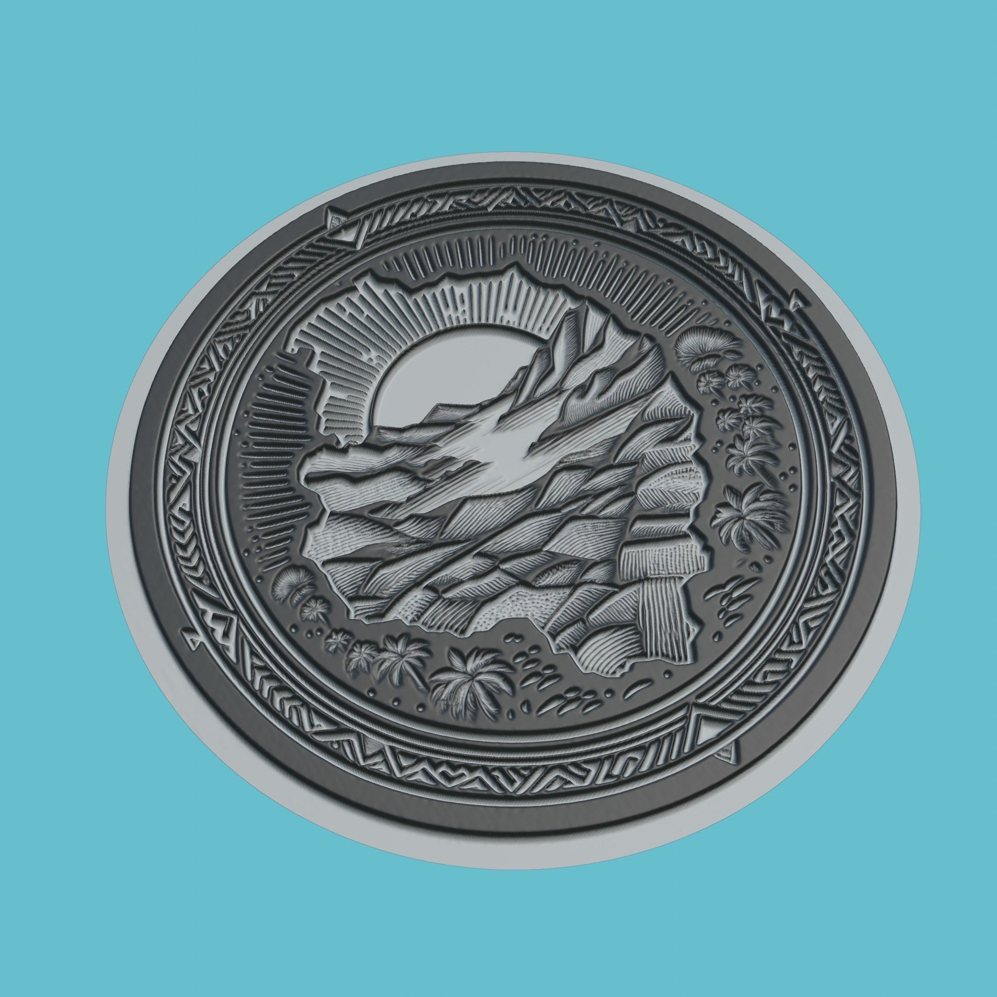 Malawi Map Medallion Wall Art Printer 3D print model_1