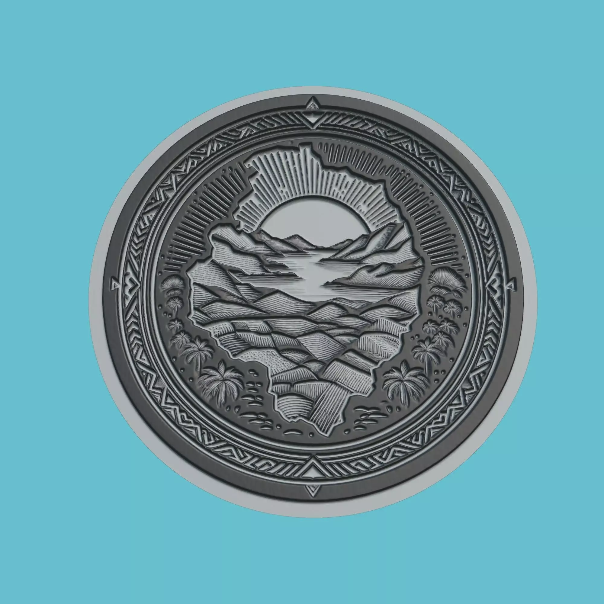 Malawi Map Medallion Wall Art Printer 3D print model_0