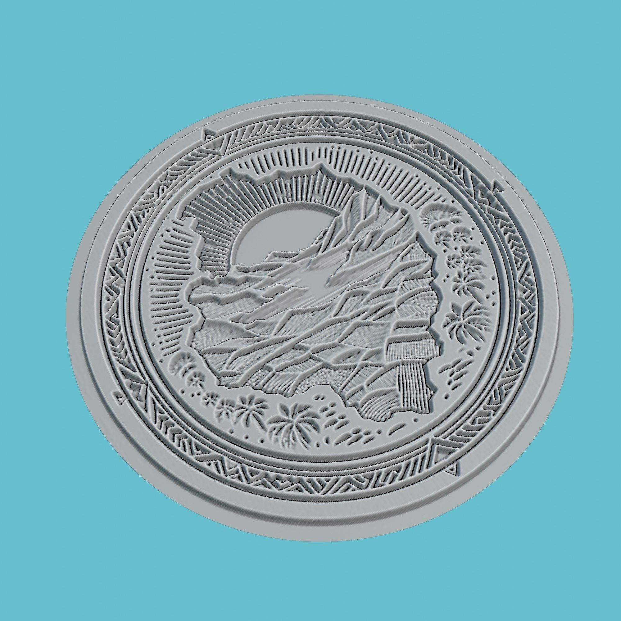Malawi Map Medallion Wall Art Printer 3D print model_3