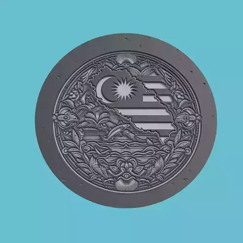 Malaysia Map Medallion Wall Art Printer