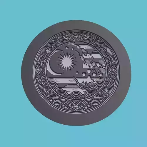 Malaysia Map Medallion Wall Art Printer