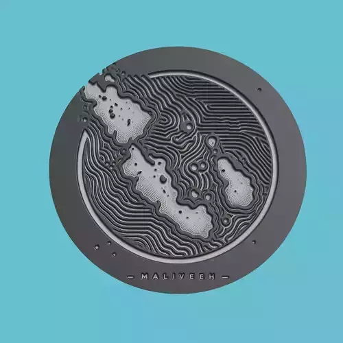 Maldives Map Medallion Wall Art Printer 3D print model