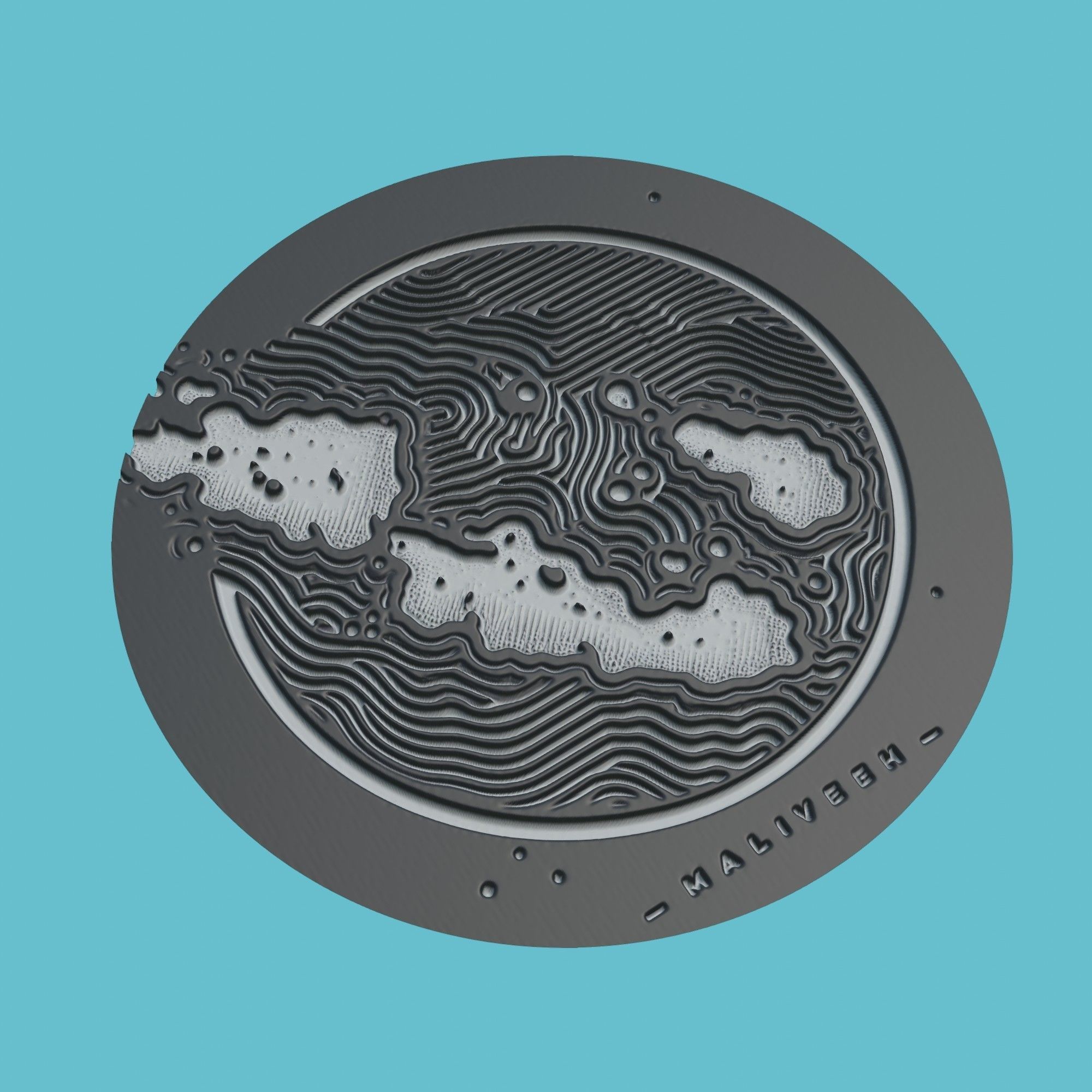Maldives Map Medallion Wall Art Printer 3D print model_1