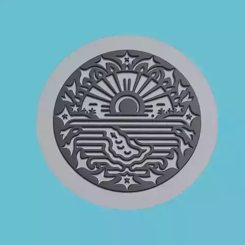 Maldives Map Medallion Wall Art Printer 3D print model