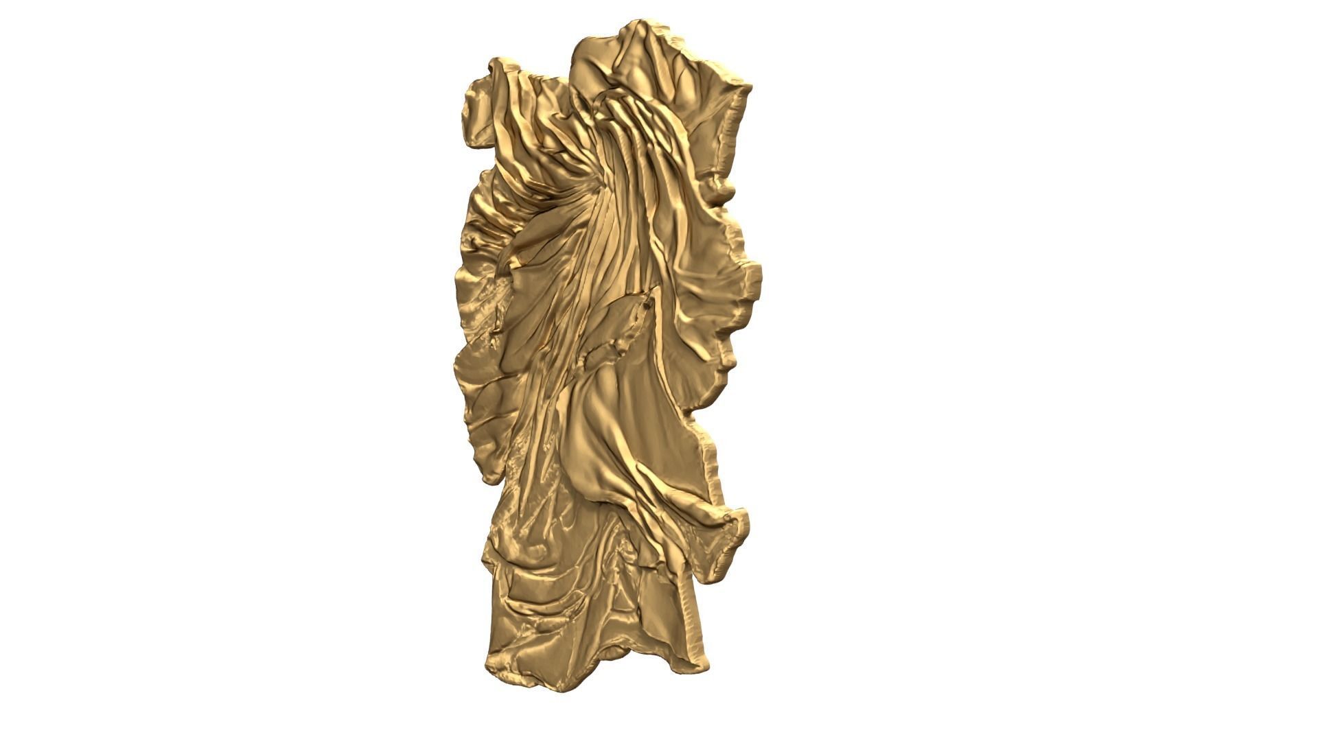 Golden Flowing Fabric decor set wall mural 3D Model for CNC  3D print model_2