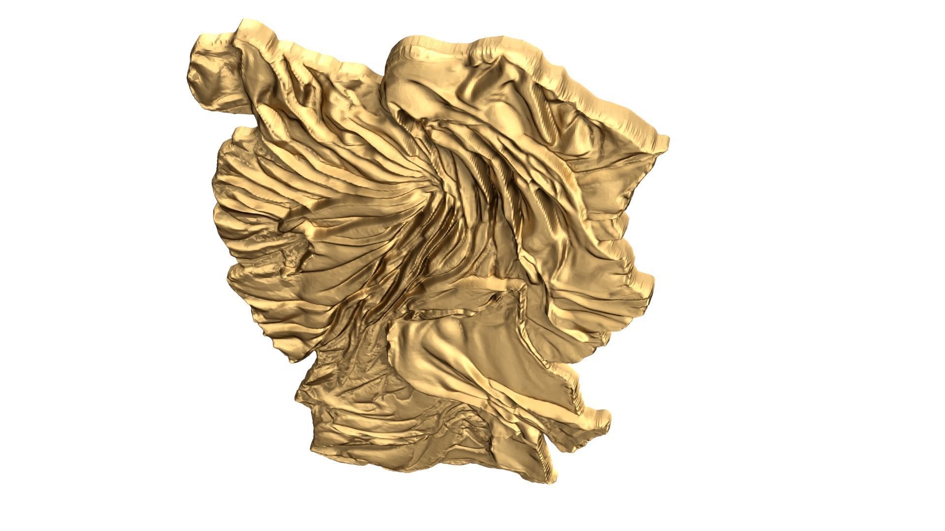 Golden Flowing Fabric decor set wall mural 3D Model for CNC  3D print model_4