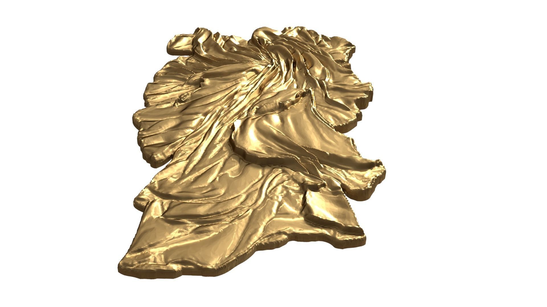 Golden Flowing Fabric decor set wall mural 3D Model for CNC  3D print model_3