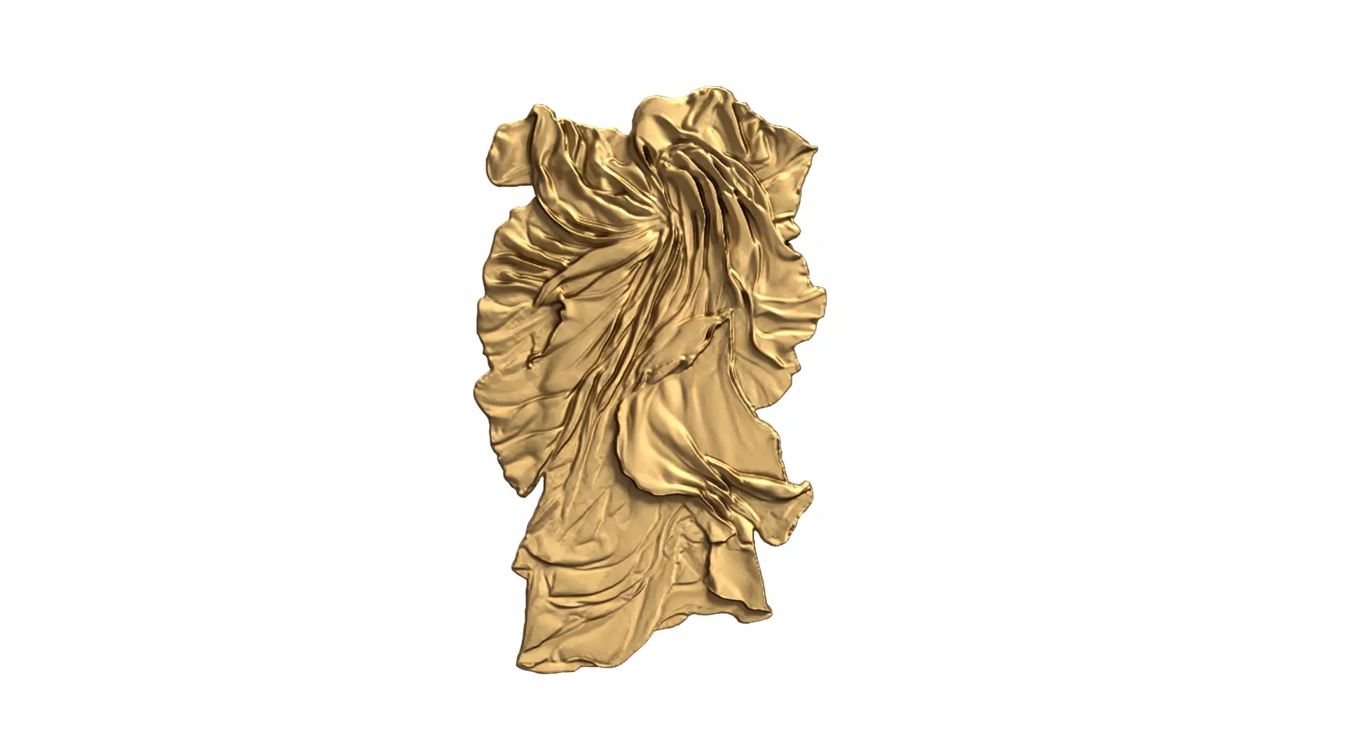 Golden Flowing Fabric decor set wall mural 3D Model for CNC  3D print model_0