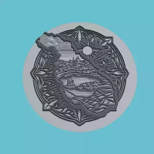 Malta Map Medallion Wall Art Printer