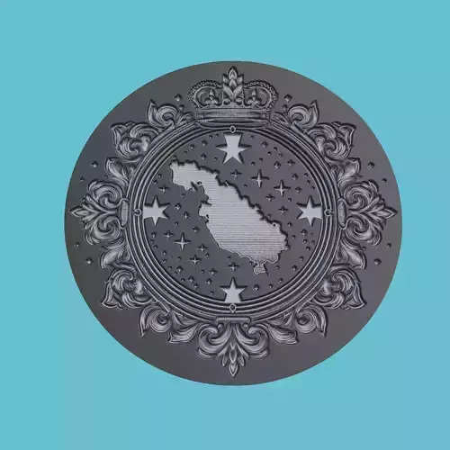 Malta Map Medallion Wall Art Printer