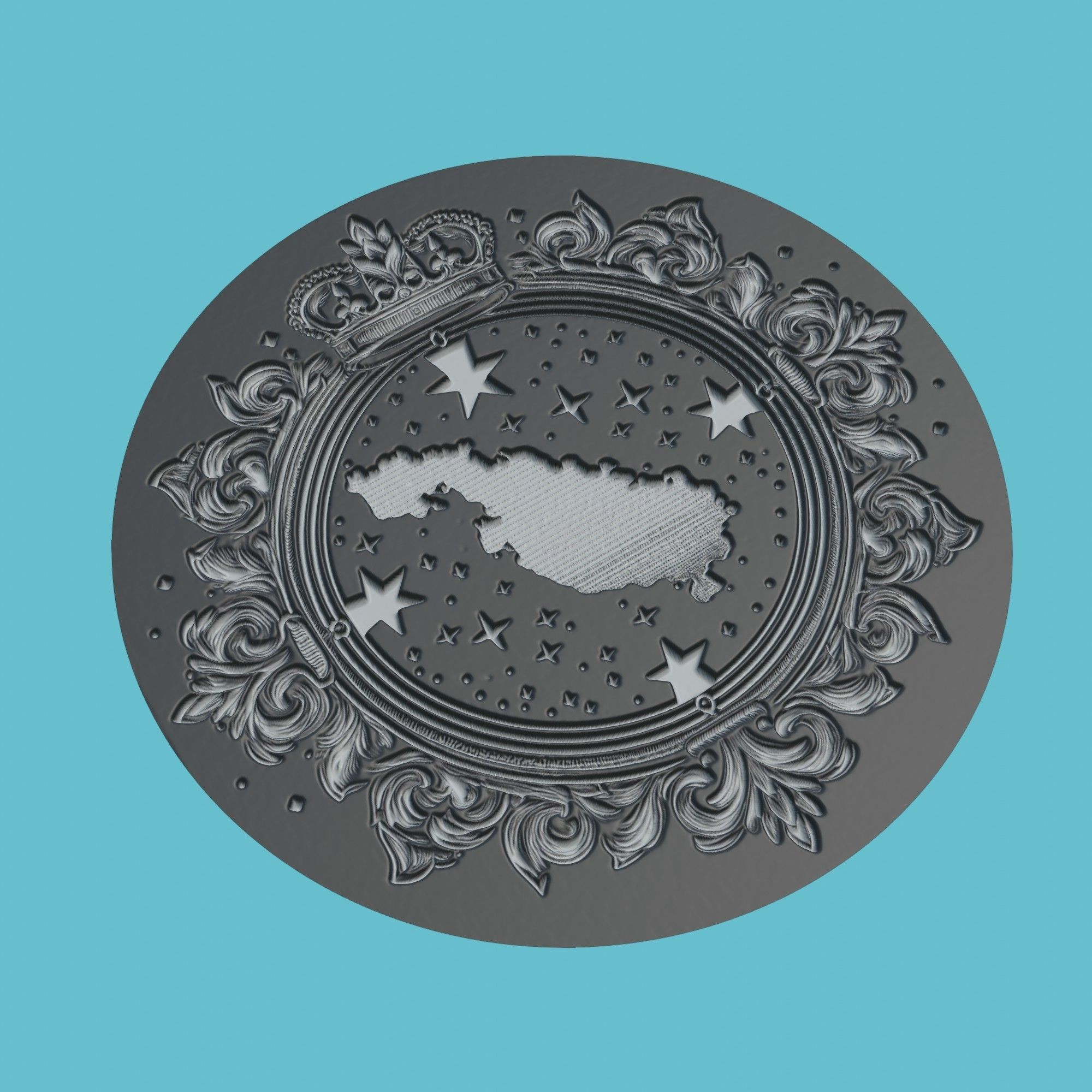 Malta Map Medallion Wall Art Printer 3D print model_1