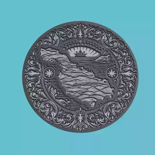 Malta Map Medallion Wall Art Printer