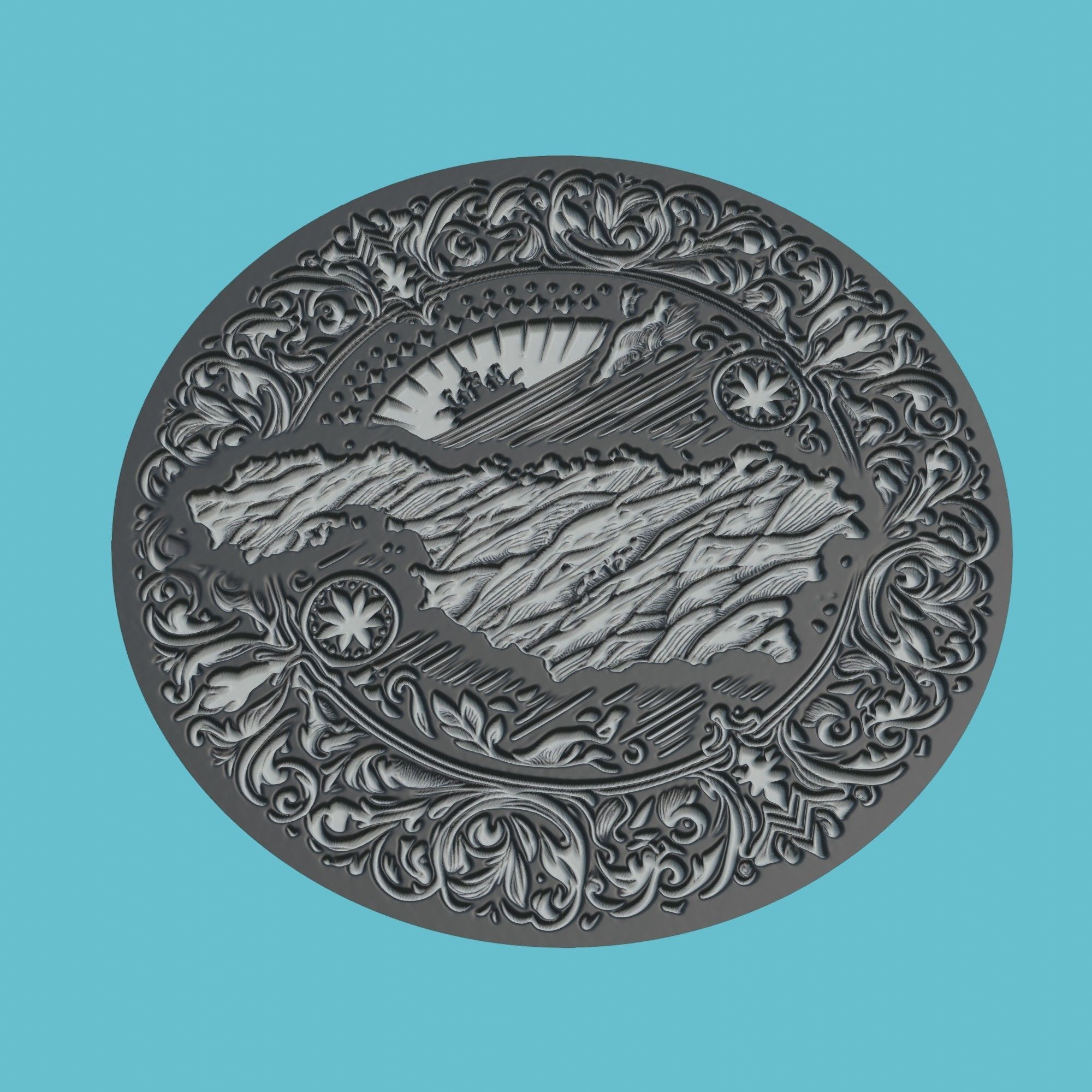 Malta Map Medallion Wall Art Printer 3D print model_1