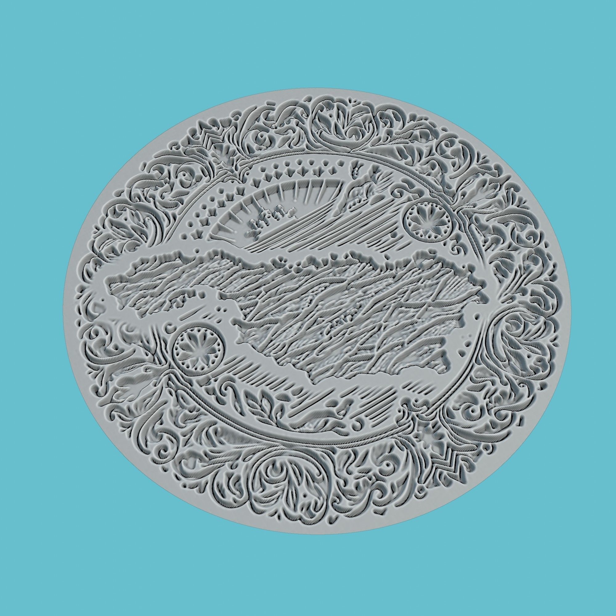 Malta Map Medallion Wall Art Printer 3D print model_3