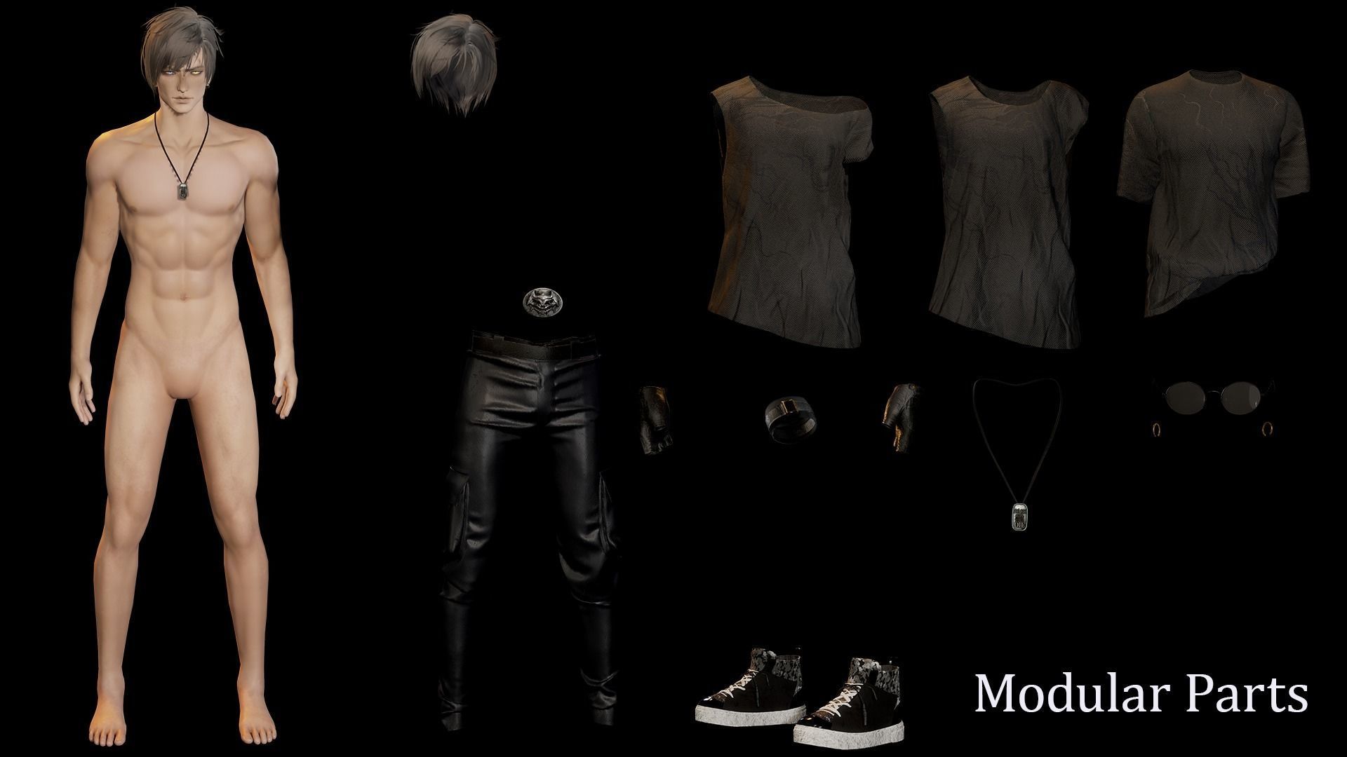 ModernGuy3 Damien Low-poly 3D model_10