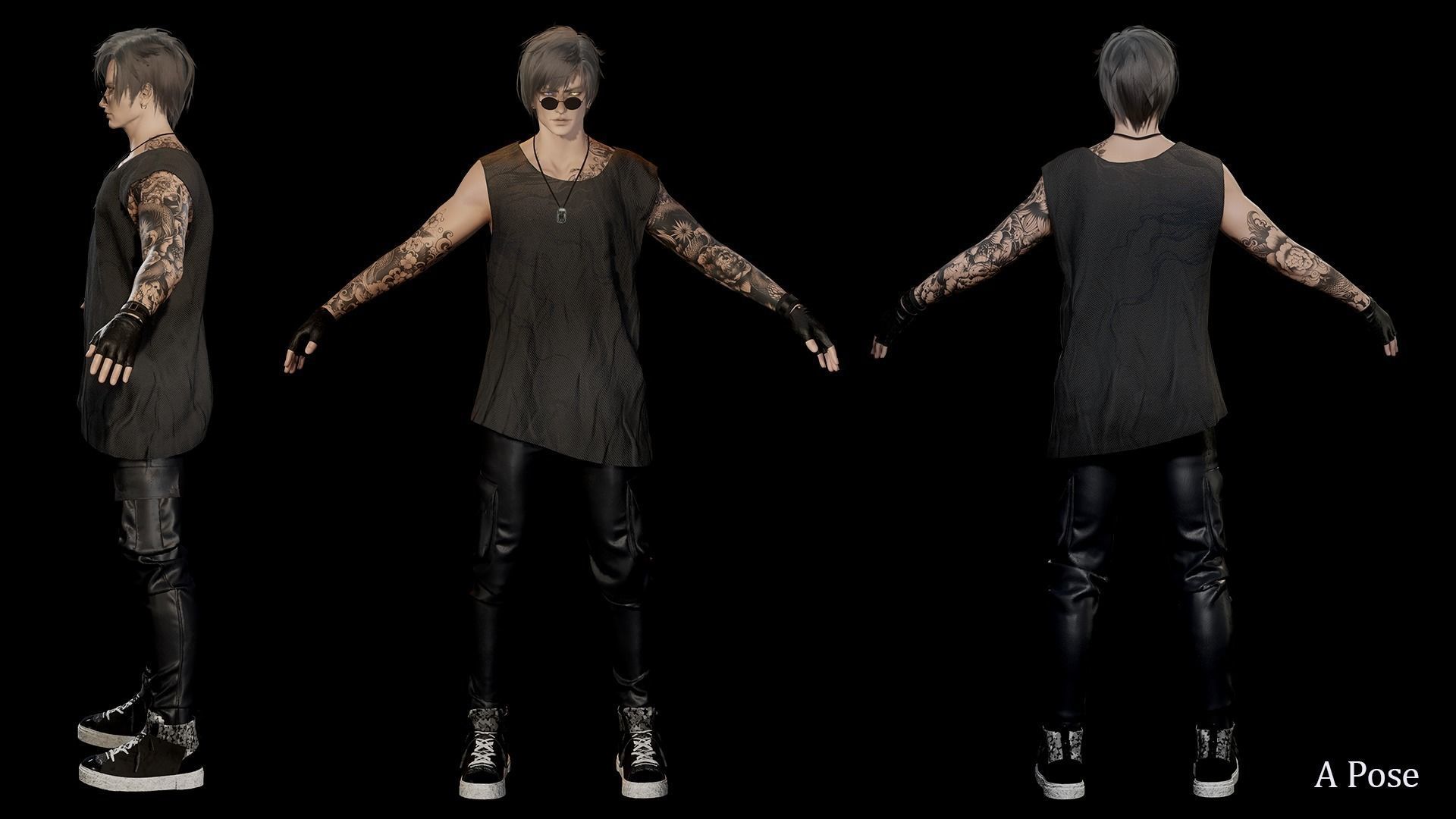 ModernGuy3 Damien Low-poly 3D model_11