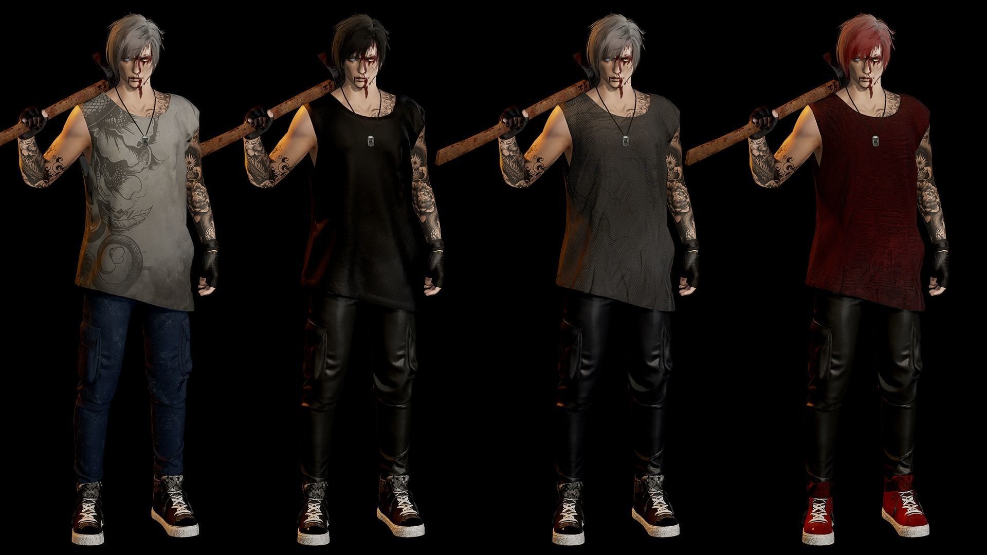 ModernGuy3 Damien Low-poly 3D model_7