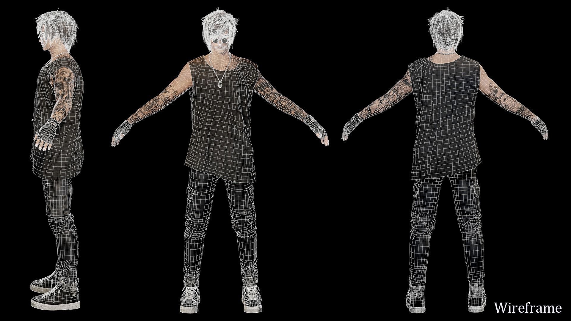 ModernGuy3 Damien Low-poly 3D model_12